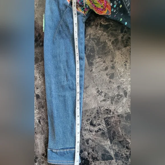 Berek Dimen Blue and Green Jean Jacket with Dinosaur Embellishments - Picture 13 of 13